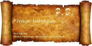 Pintye Dorottya névjegykártya